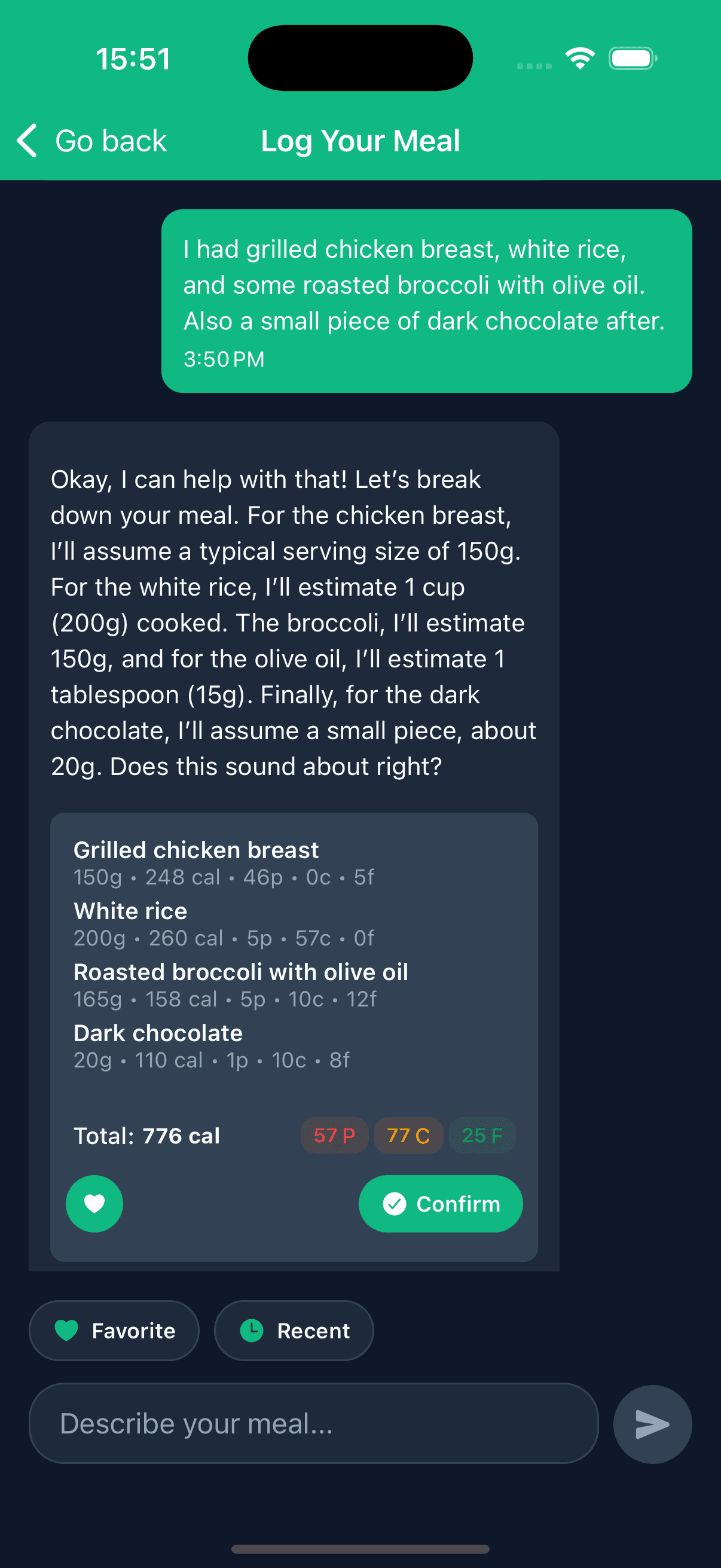CalVibe Log Meals